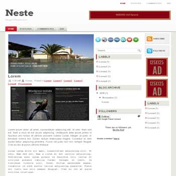 Neste blogger template convert wordpress theme to blogger template. 3 column blogger template. image slideshow blogger template