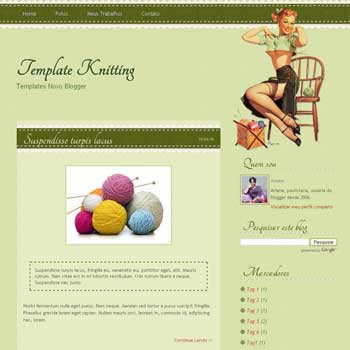 Knitting blogger template beautiful blog template for green template blog