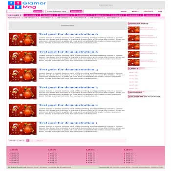 Glamor Mag blogger template. content slider template blog. magazine style template blog. 4 column footer template blog