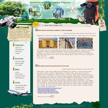 Spain Outdoor Fun blogger template. template blog from wordpress. travel blog template