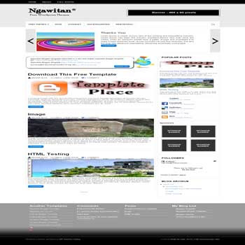 Ngawitan blogger template . convert wordpress theme to blogger. featured content template blog. 3 column footer template blog