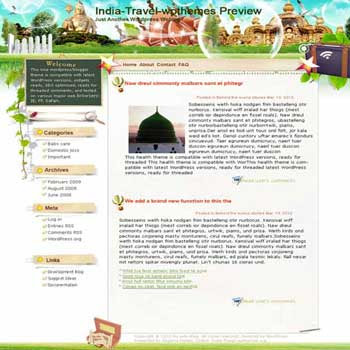 Faith in India blogger template. template blog from wordpress. travel blog template