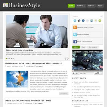 Business Style blogger template. pagination for blogger ready. magazine style template blog. image slider template blog