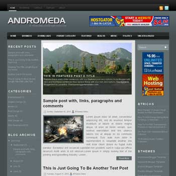 Andromeda blogger template. pagination for blogger ready. magazine style template blog. image slider template blog