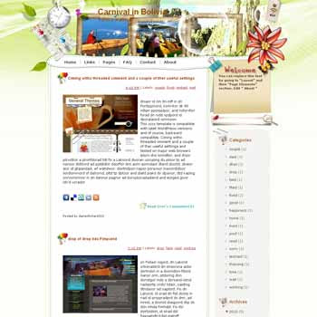 Carnival in Bolivia template blog from wordpress. travel blog template. template blog from wordpress. travel blog template