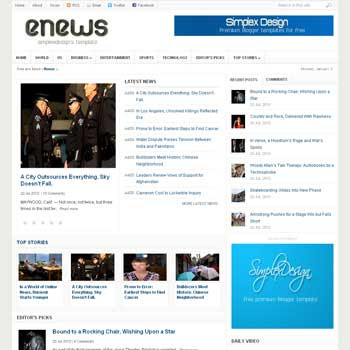 Simplex Enews (Renew Version) blogger template. magazine blogger template. template magazine blogspot