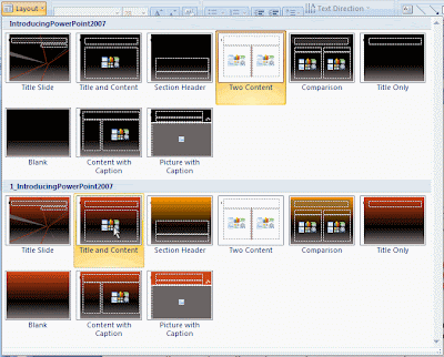 Reason #5 why I like Office 2007: using Slide designs/layouts in Powerpoint Reason #5 why I like Office 2007: using Slide designs/layouts in Powerpoint