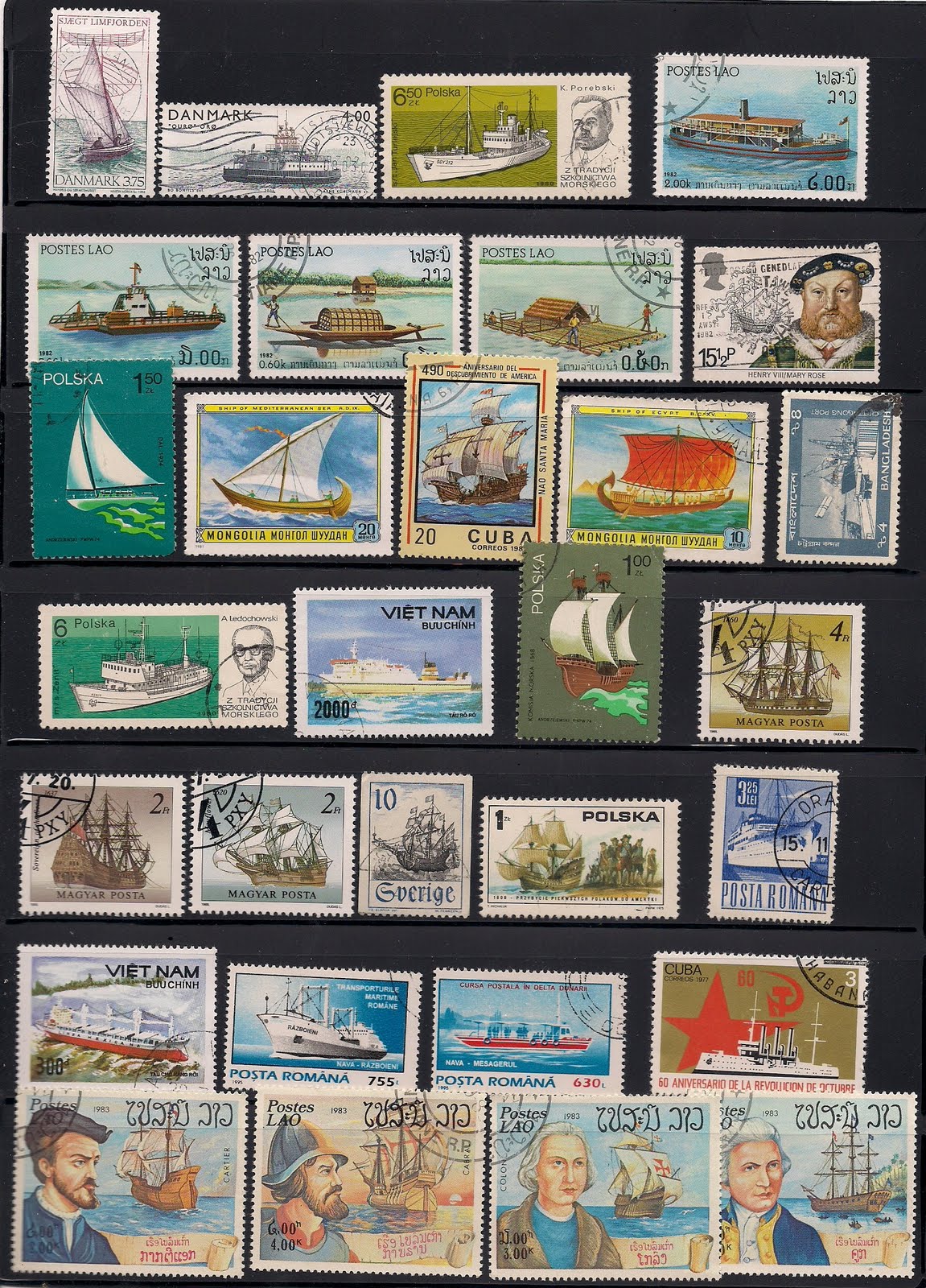Philately Stamps STAMP PACKET of 100 SHIPS and BOATS