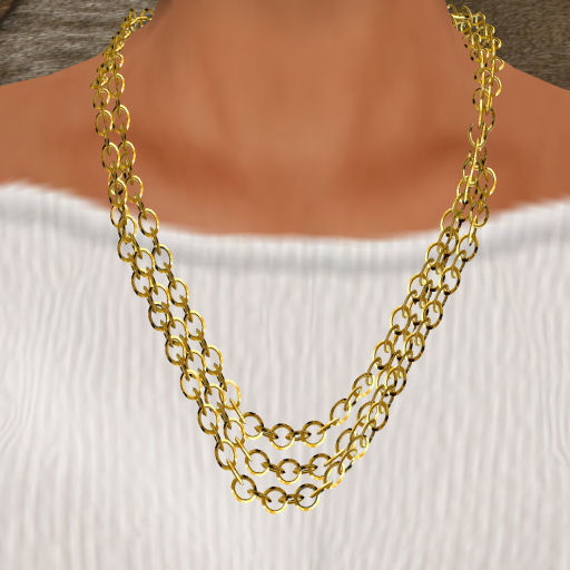 Gold Link Necklace. Gold Triple Link Necklace