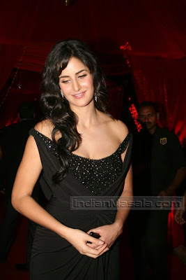Bollywood Hot Actress Katrina Kaif Pictures In Lovely Black Dress