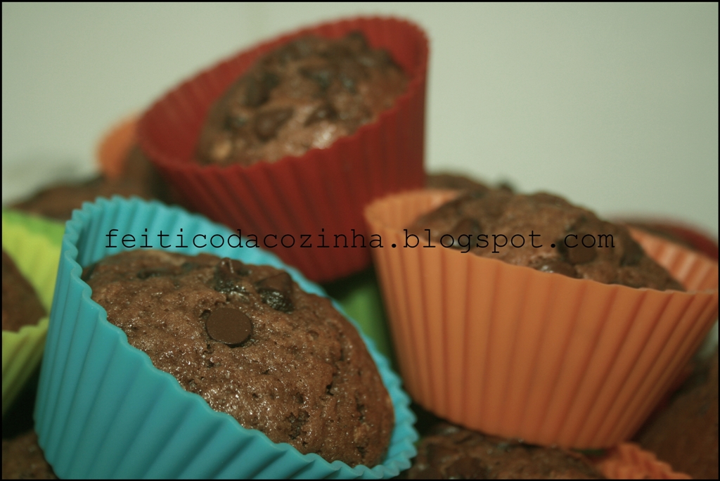 Muffins com Pepitas de Chocolate O Feitiço da Cozinha