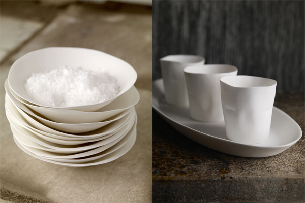 Caroline Swift - bone china bowls tea lights and plate