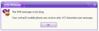 yahoo messenger sms message error problem