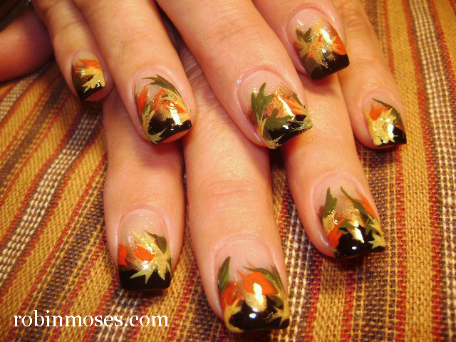  designquot; quot;fall floral nail artquot; quot;fall leaf nail artqu