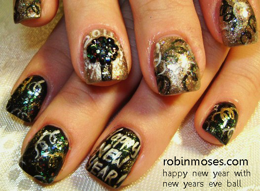 new year 2012 new year nail art new years nail art new year nail