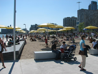 Because it's so hot I went down to Toronto's new urban beach. Because it's so hot I went down to Toronto's new urban beach.