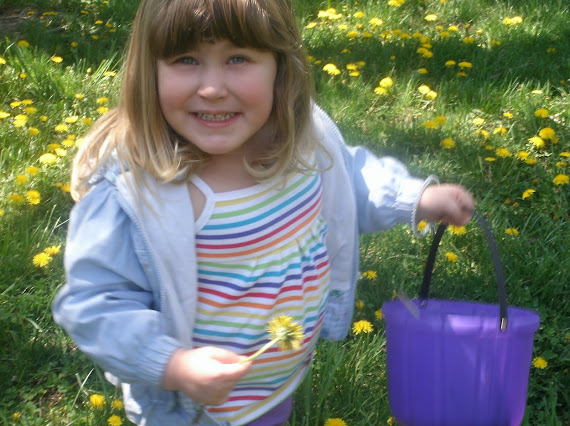 Gracie picking flowers