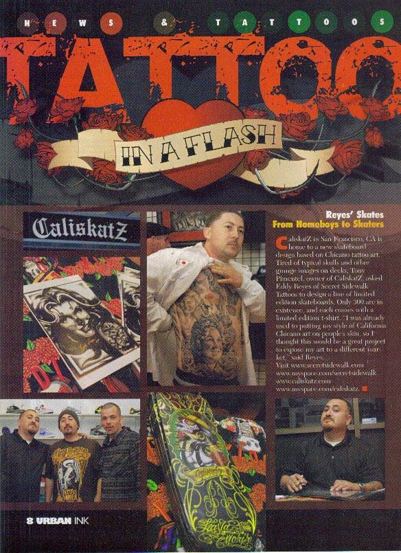 CA is home to a new skateboard design, based on Chicano tattoo art. CA is home to a new skateboard design, based on Chicano tattoo art.