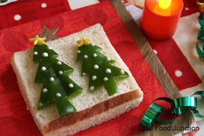 árboles navideños en pan de molde