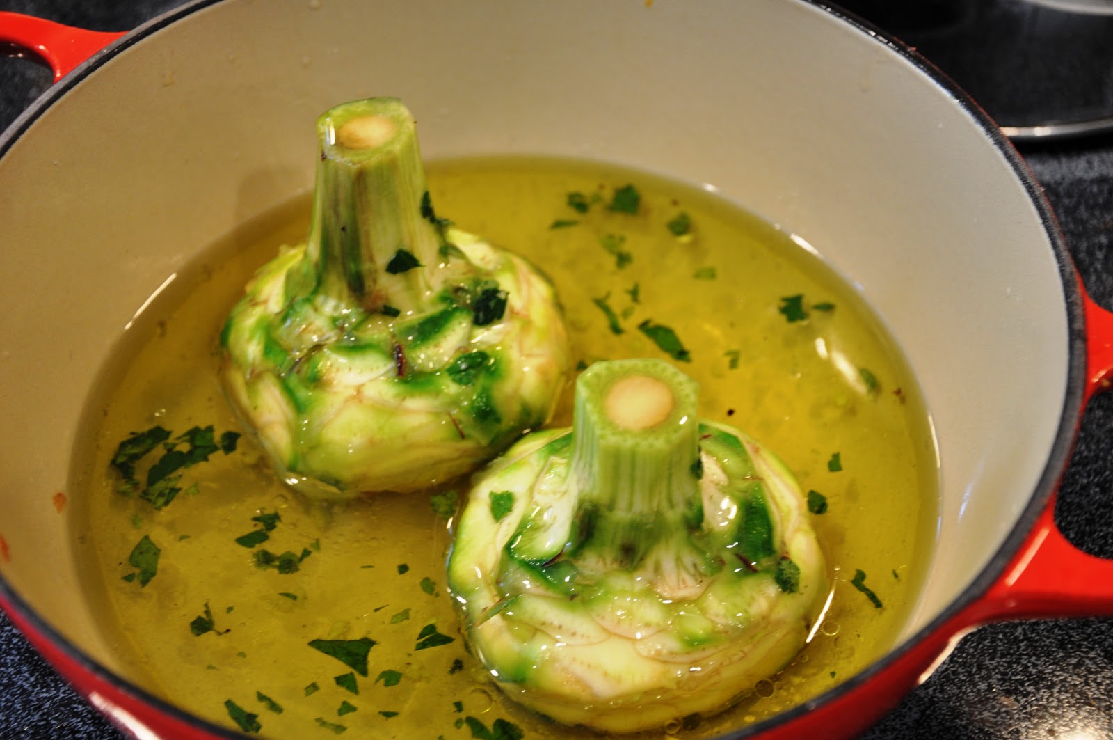 [Carciofi alla romana (in the pot).jpg]