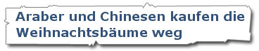 Araber und Chinesen kaufen Weihnachtsbäume weg