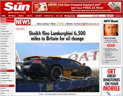 Car Capture - Qatar: Sheikh flies Lamborghini 6,500 miles ...