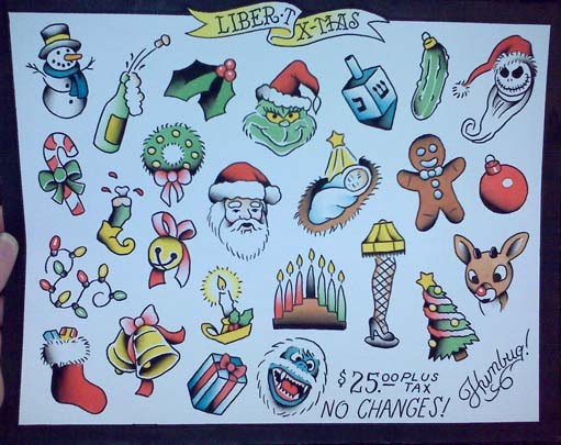 HOLIDAY TATTOOS! From now until Christmas, c'mon down to Liberty and get you