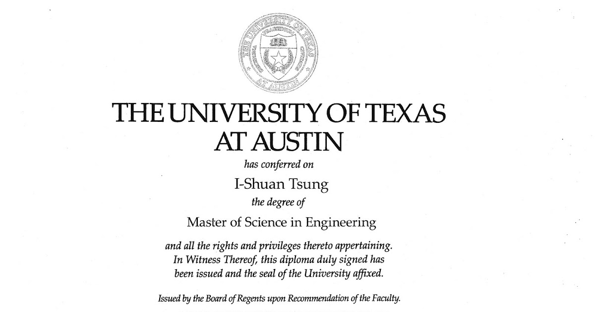 IShuan Tsung UT Austin Diploma
