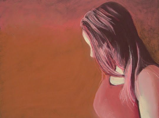 Alone pastel portrait painting