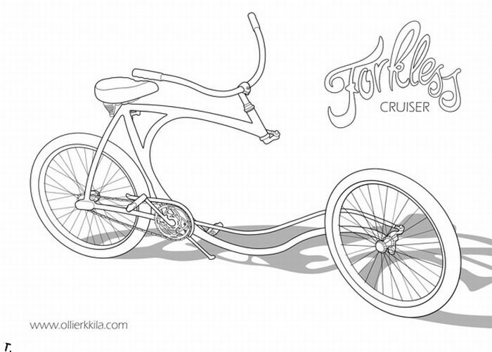 Forkless cruiser, uma bicicleta sem garfo