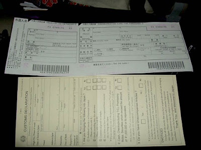 Embarkation Card Japan