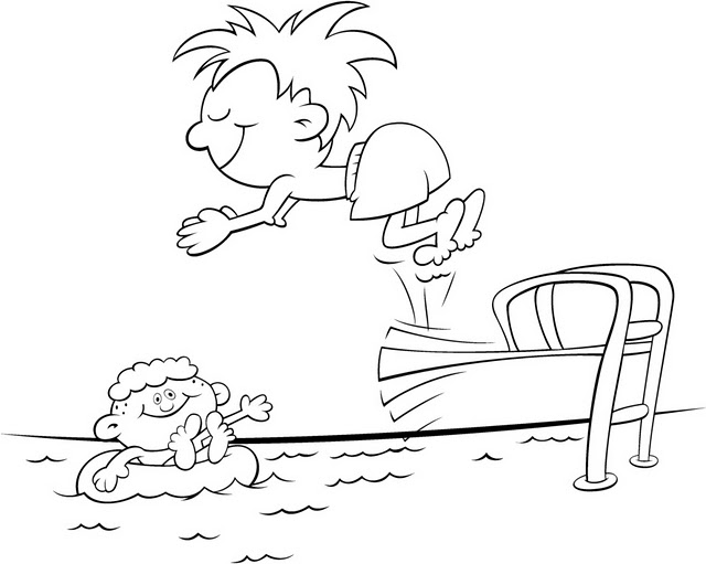 Niños de vacaciones de verano para colorear - Imagui