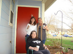 Becky,Laura and Me out back at Ma's