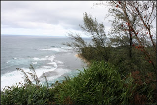 Ke'e beach view from trail