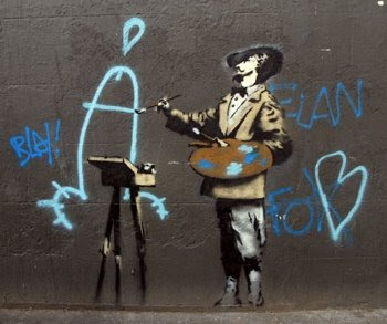 Banksy pinta penes @ Zombie con Wayfarers