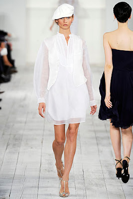 white cap, white waist coat, ralph lauren spring summer 2010