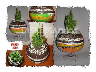 Insabbiando: sand art: colorado, vaso in sabbia colorata con vero ... Vaso per cactus grande