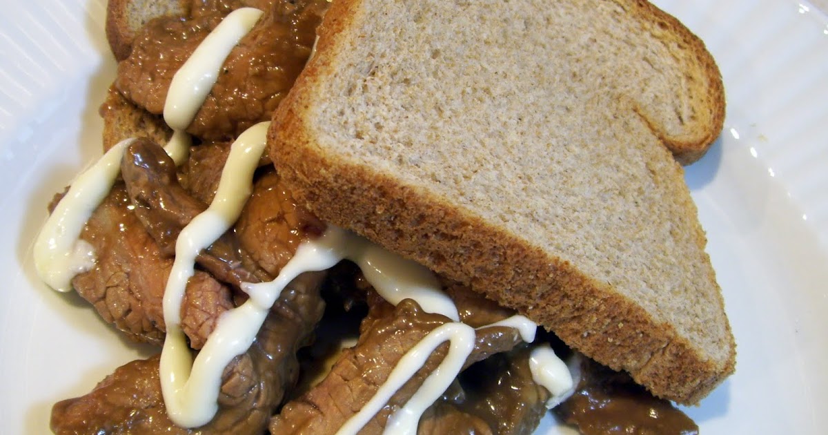 Cooking Creation OpenFaced Roast Beef and Horseradish Sandwich