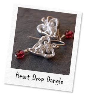 heart drop dangle earrings