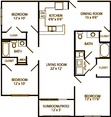 Floor Plans Of 3 Bedroom Apartment