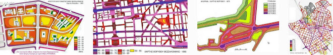 Noise Maps of A.U.T., Thessaloniki City Center, Florina, Trikala