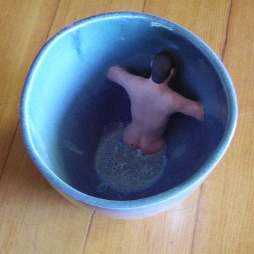 man in a bowl