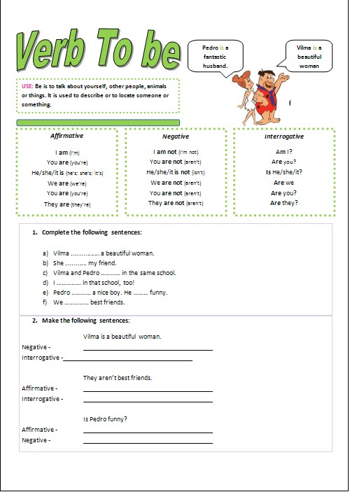 Worksheets Verb To Be Worksheets vervotubi bmp this is a worksheet i made for my students to review the verb be it nice about use and form of includes exercices