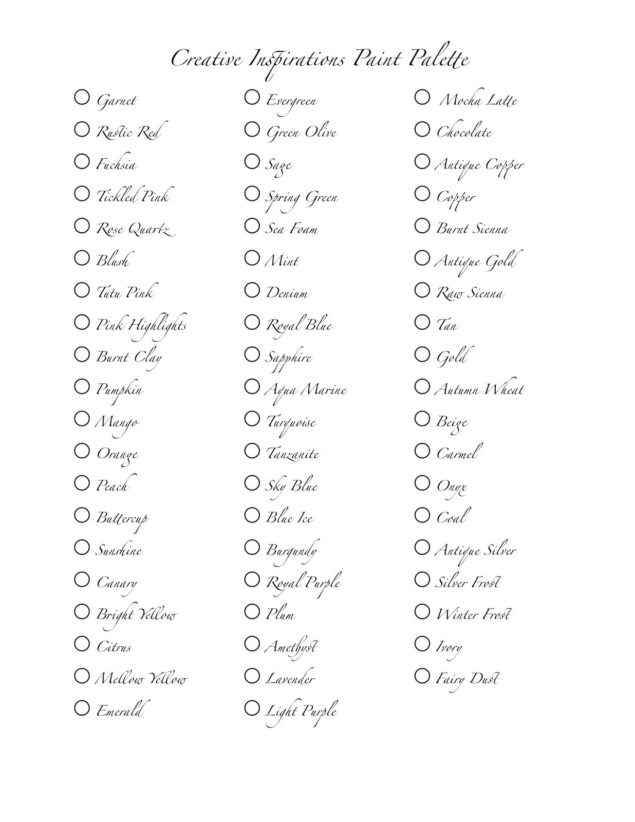 Creative Inspirations Paint CI Colors