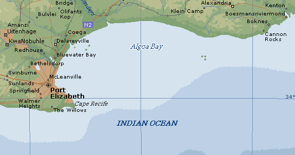 Algoa Bay South Africa Map Algoa Bay Port Elizabeth