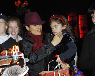 Salma Hayek And Valentina Visit Santa Claus