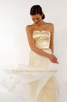 Model with Silk wedding gowns
