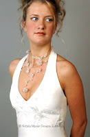 Model with Silk wedding gowns