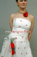 Model with Silk wedding gowns