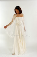 Model with Silk wedding gowns